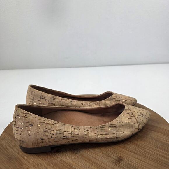 Vionic Shoes Womens Size 7 Cork Pointed Toe Flats Slip-On Orthotic Comfort - Picture 6 of 14